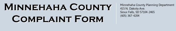 Minnehaha County Complaint Form